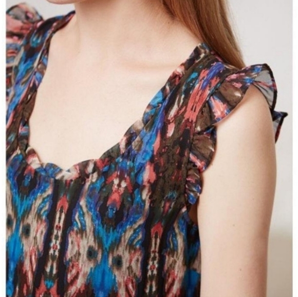 Sandro Ruffle Mini Dress Size 2 - Picture 3 of 9